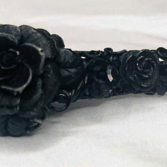 Vintage Black Rose Metal Hair Barrette – Gothic Style, 1990s - Picture 3 of 9